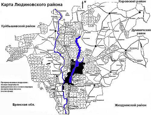 Карта-схема Людиновского района