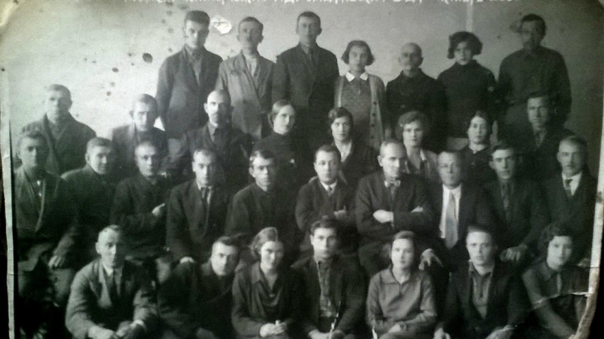Коллектив сотрудников коммерческого отдела Людиновского завода, октябрь 1936 года