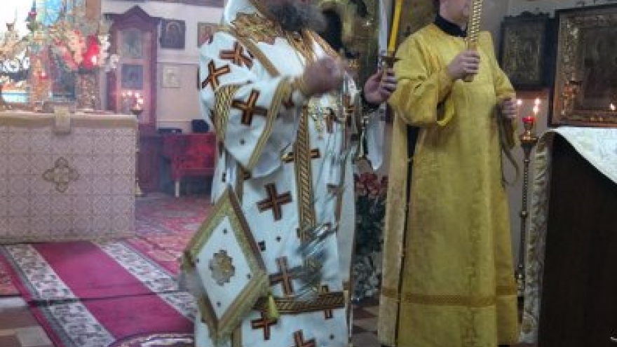 Епископ Людиновский Никита отслужил перед прибытием иконы Калужской Богоматери