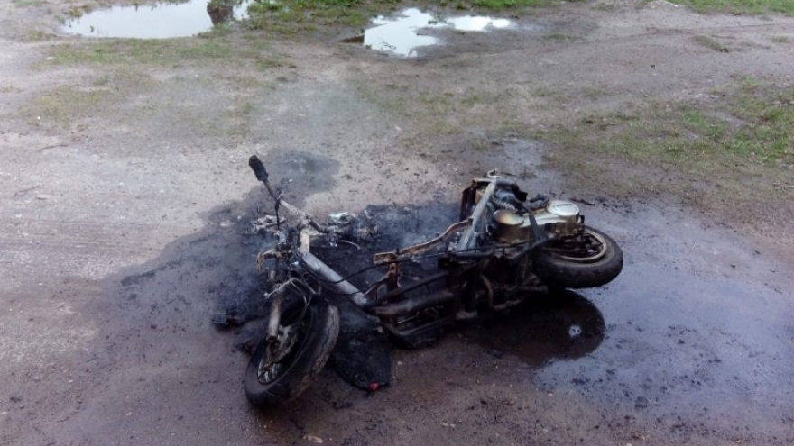 На Семашко загорелся скутер
